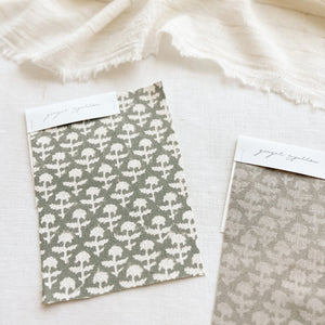 Jaya Ivory Textured - Dark Sage Textile