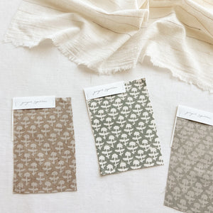 Jaya Ivory Textured - Dark Sage Textile