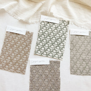Jaya Ivory Textured - Dark Sage Textile