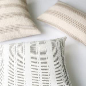 Hand block printed Textile by Ginger Sparrow, a modern home decor brand. Featuring a delicate floral pattern in three color options - olive grey, tan and pale blue. Light and airy its perfect for #throwpillows #drapes #livingroomdecor #bedroomideas #upholsteryfabric #fabricbytheyard